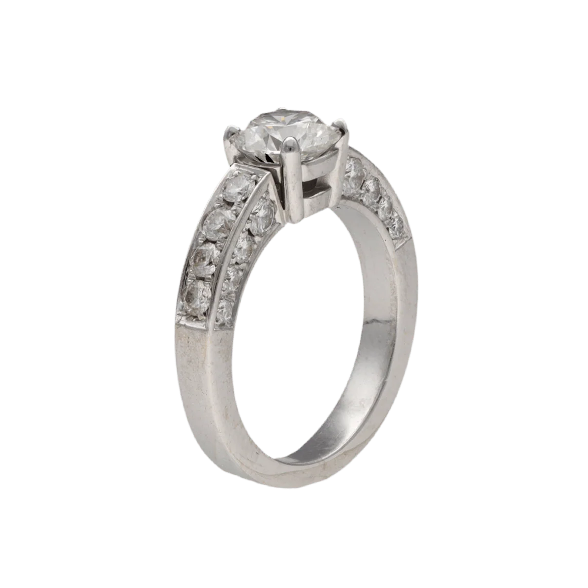 Solitaire ring in white gold and diamond - Image 3