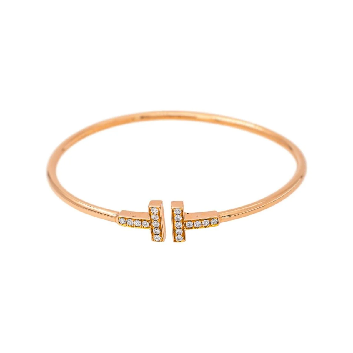 Tiffany & Co. Tiffany T Bracelet in Rose Gold with Diamonds