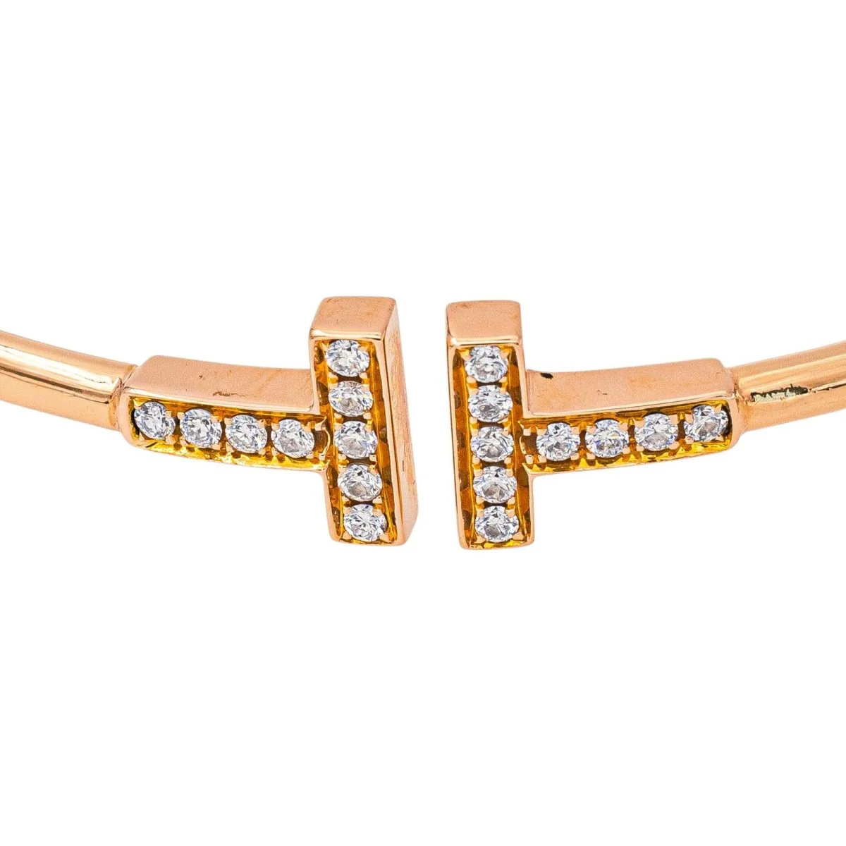 Tiffany & Co. Tiffany T Bracelet in Rose Gold with Diamonds - Image 5