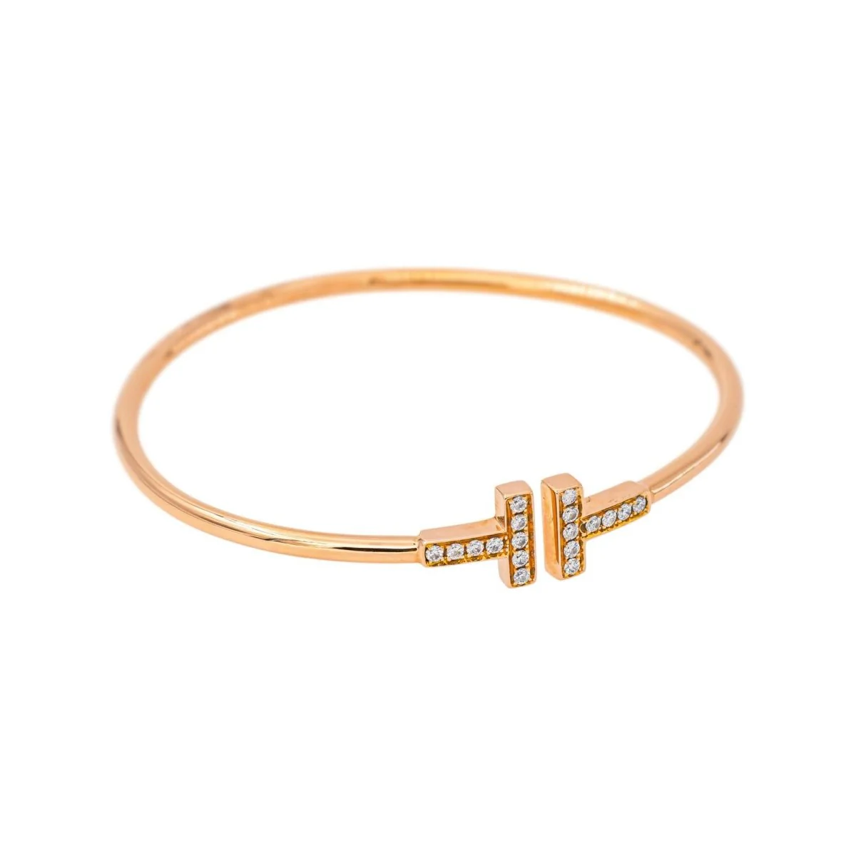 Tiffany & Co. Tiffany T Bracelet in Rose Gold with Diamonds - Image 6