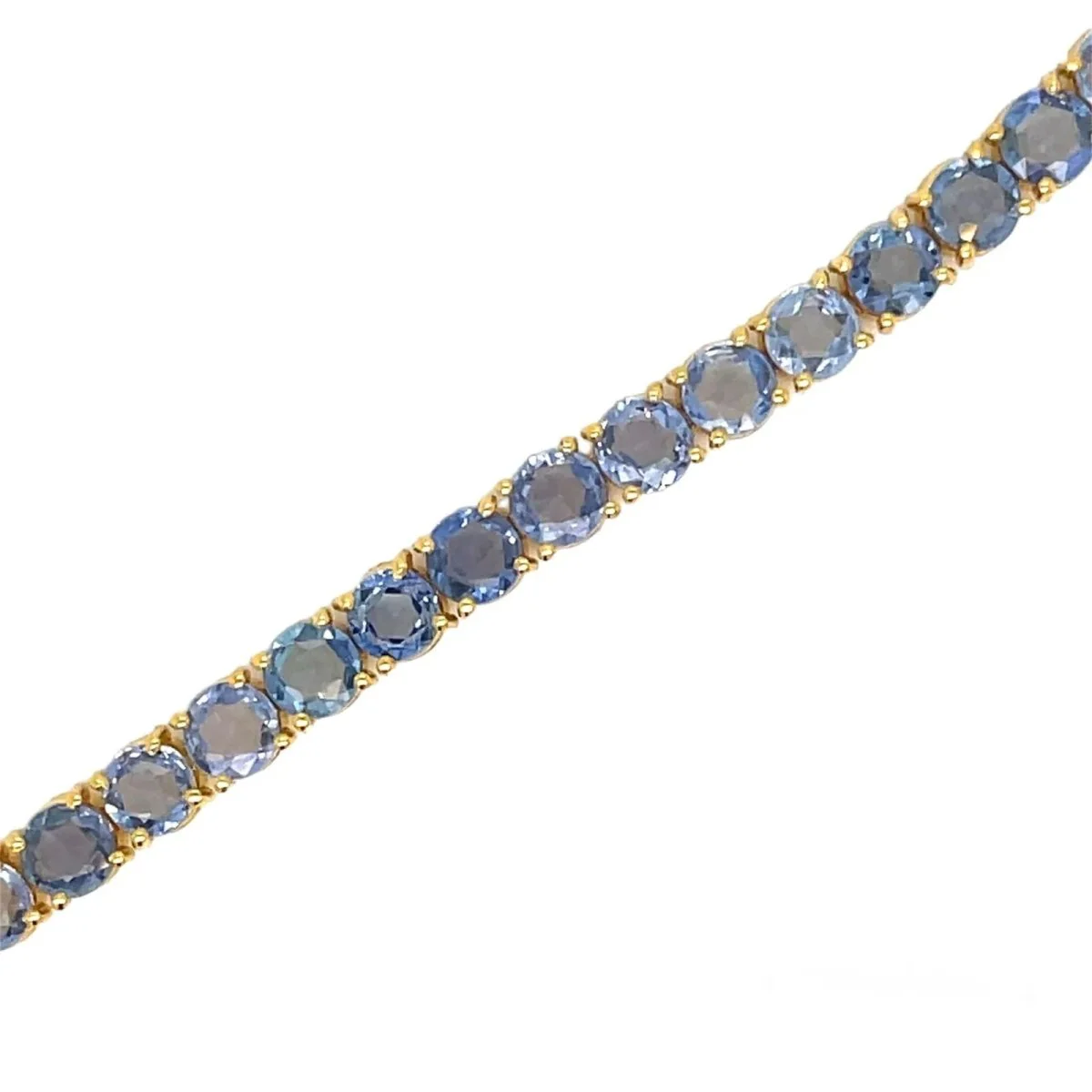 CTW 11 Natural Blu Sapphire Gold Tennis Bracelet - Image 3