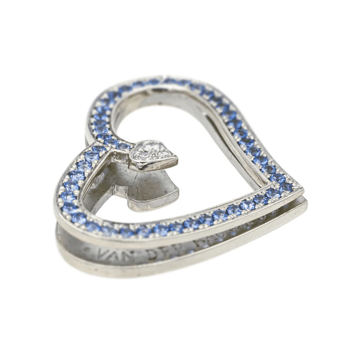 VAN DER BAUWEDE pendant in silver, sapphires and diamonds - Image 2