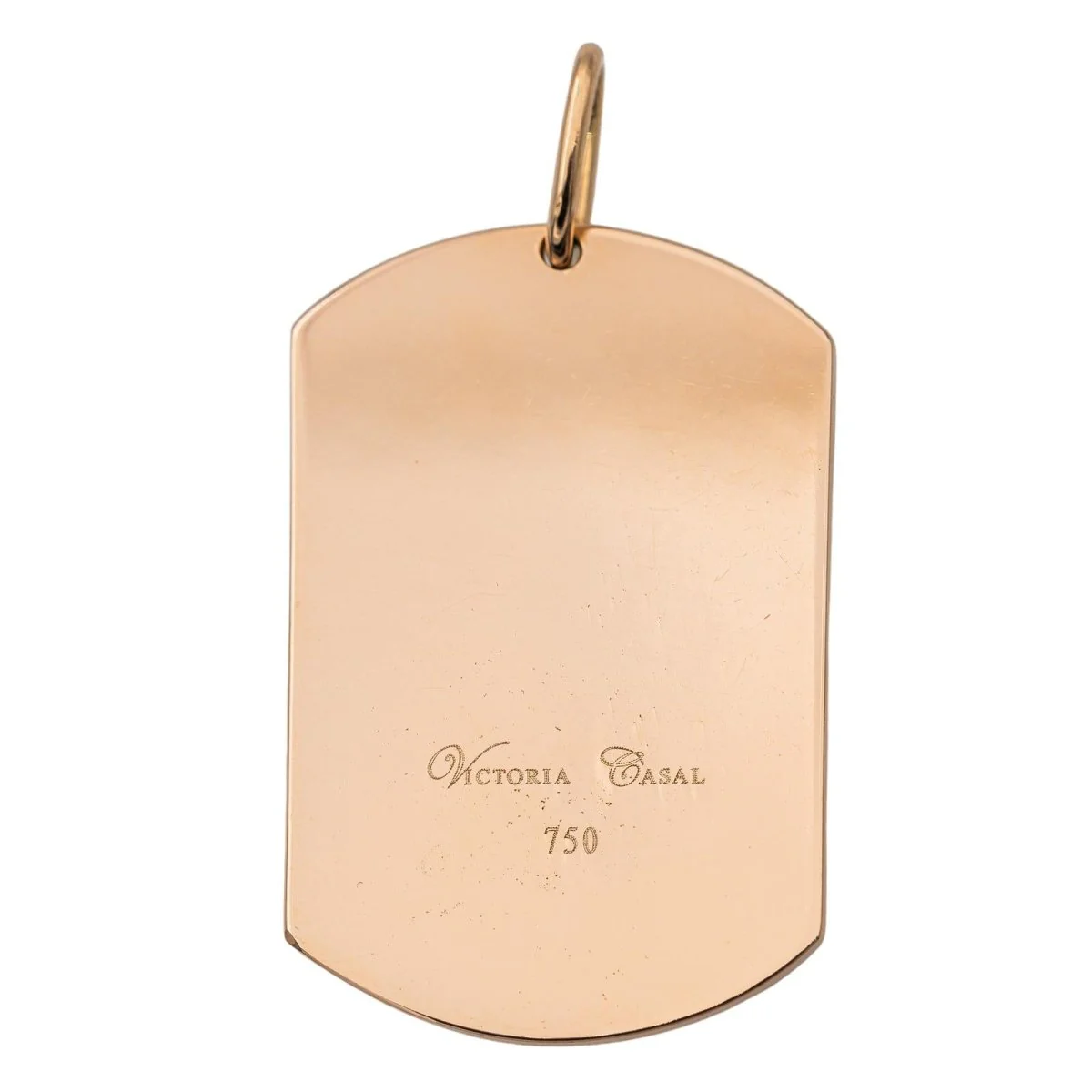 VICTORIA CASAL Plaque pendant, pink gold and diamonds - Image 2