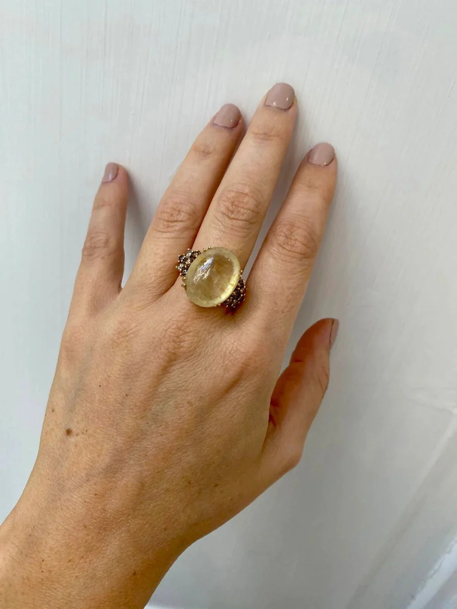 Vintage 32 Carat Natural Sapphire Diamond Cocktail Ring - Image 11