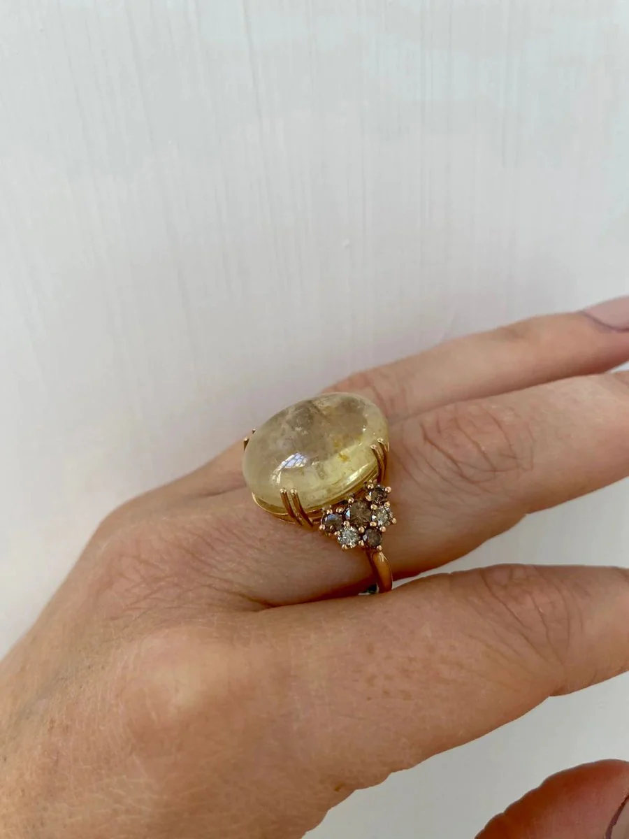 Vintage 32 Carat Natural Sapphire Diamond Cocktail Ring - Image 12