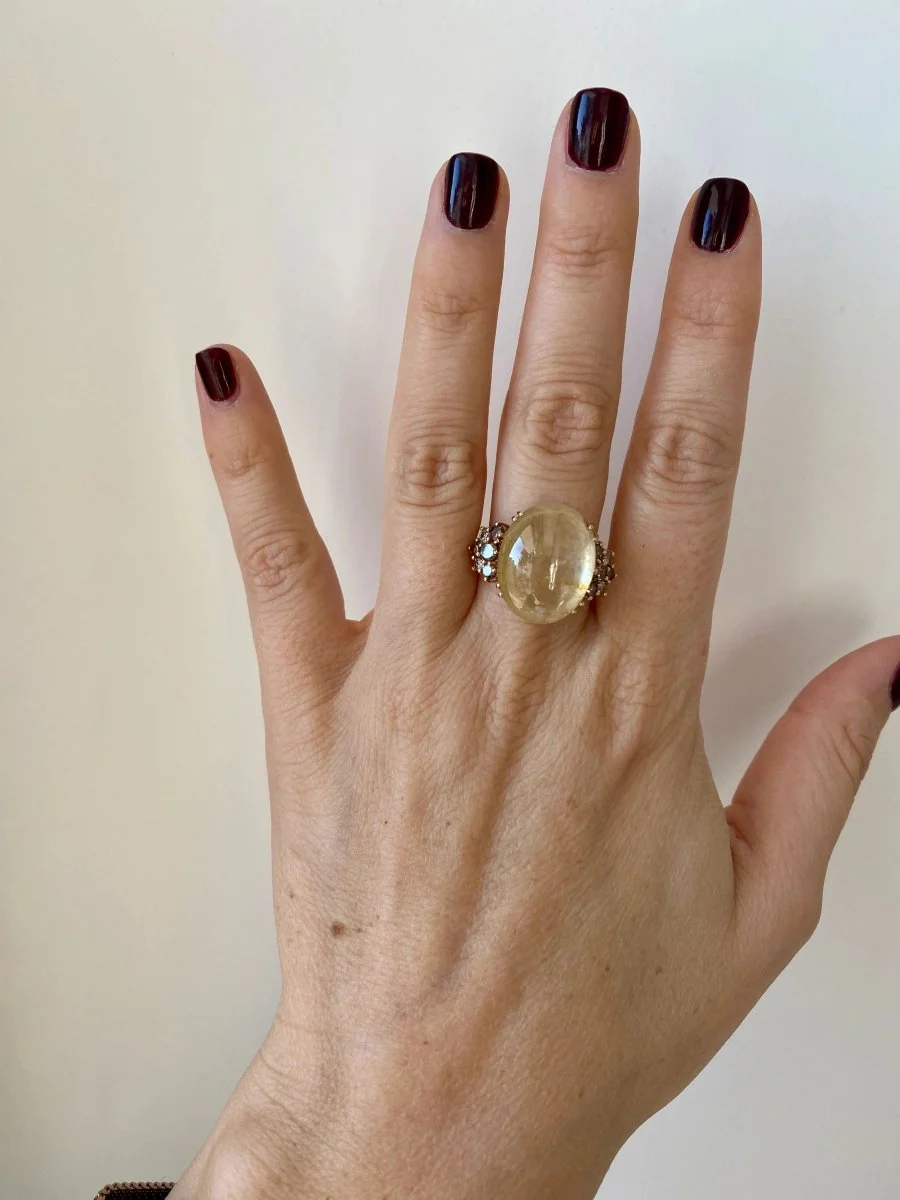 Vintage 32 Carat Natural Sapphire Diamond Cocktail Ring - Image 13