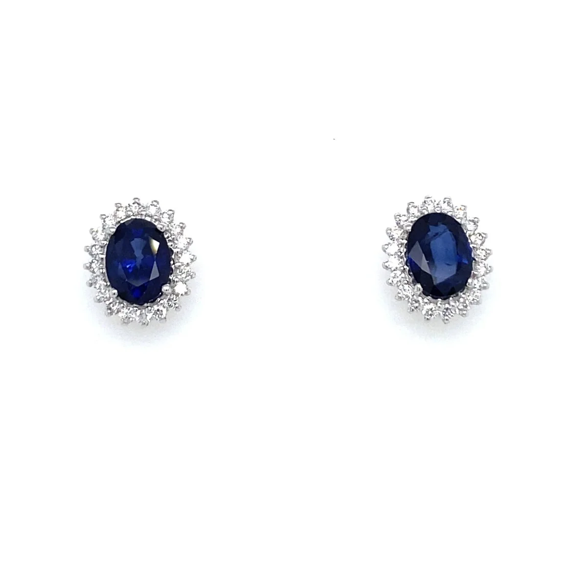 Vintage Sapphire, Diamond, and Gold Earrings - Image 2